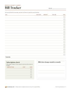 Page 3, the bill tracker