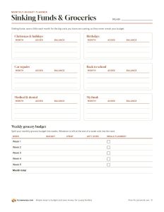 Page 5, sinking funds and grocery budget